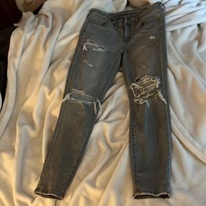 american eagle skinny stretch jeans grey